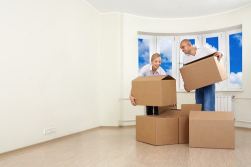 Family using mobile self storage during a move in Edmonton