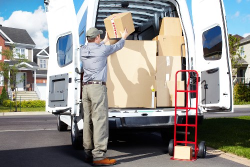 Neatly packed household items prepared for storage in Edmonton