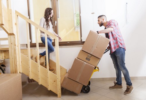 Moving truck loaded for office removals in Edmonton
