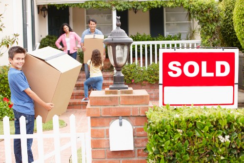 Packed boxes and home items prepared for small removals